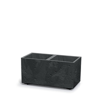 Donica prostokątna na kółkach czarny beton Sierra Case Beton Effect DSI600E-B411