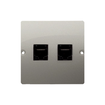Gniazdo telefoniczne podwójne RJ11 satyna Basic BMTF2.02/29 Kontakt-Simon