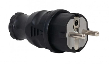 Wtyczka gumowa czarna 16A 230V IP44 F-elektro F6.0354