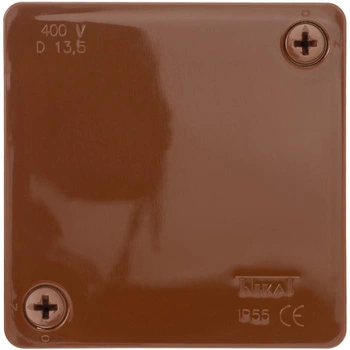 Puszka natynkowa hermetyczna brązowa z zaciskami 86x86x40 IP55 Viplast 02352