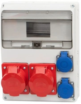 Rozdzielnia stacjonarna LAGO 11-mod gniazda 16A 5p 32A 5p 2x230V F-elektro F3.0285