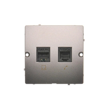 Gniazdo RJ45 kat.5e + RJ11 stal inox BMF5T.02/21 SIMON BASIC