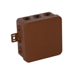 Puszka natynkowa hermetyczna IP54 brązowa zatrzaskowa 80x85x41 Viplast 03602
