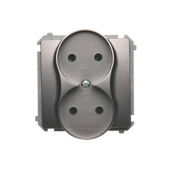 Gniazdo podwójne bez uziemienia stal inox Basic BMG2M.01/11 Kontakt-Simon