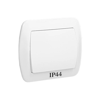 Wyłącznik pojedynczy biały IP44 AKORD AW1B/11 Kontakt-Simon