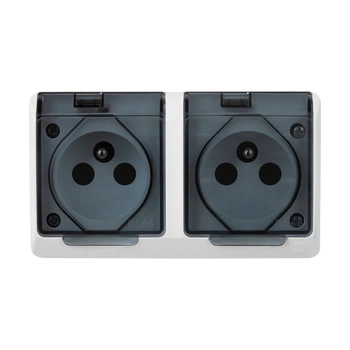 Gniazdo podwójne natynkowe hermetyczne biały HERMES 0322-01 ELEKTRO-PLAST 