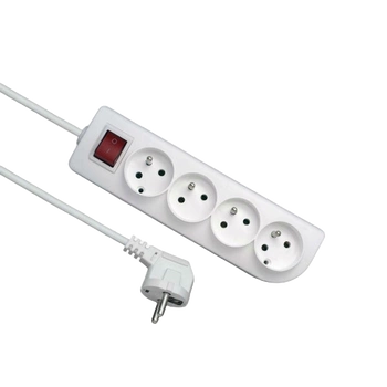 Przedłużacz poczwórny 7mb z wyłacznikiem biały PSN-407W Elgotech