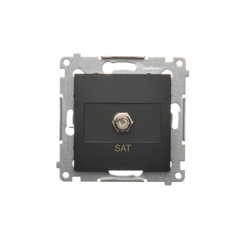 Gniazdo antenowe pojedyncze typu F czarne simon 54 DASF1.01/49 Kontakt-Simon