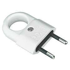 Wtyczka płaska z uchwytem bez uziemienia biała Elgotech WTP2C