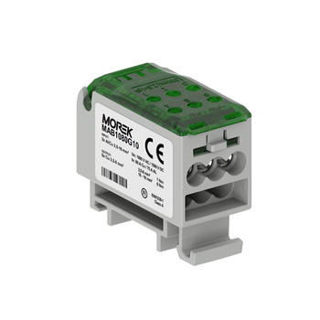 Blok rozdzielczy zielony 2x 2.5-16mm wy: 6x 2.5-6mm 1000VAC/1500VDC Morek MAB1080G10