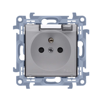 Gniazdo pojedyncze z uziemieniem IP44 biały SIMON 10 CGZ1B.01/11A Kontakt-Simon