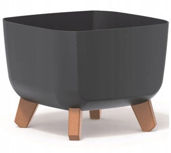 Doniczka na nóżkach antracytowa Gracia Square DGQL240-S433