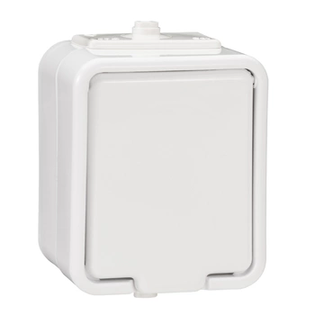 Gniazdo pojedyncze natynkowe hermetyczne biały IP44 Cedar NT130H01