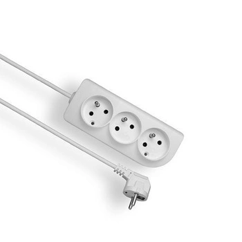 Przedłużacz z uziemieniem 3-gniazdowy 3x1,5mm 3m biały PSN-303-1,5 Elgotech