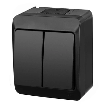 Łącznik natynkowy hermetyczny antracyt IP44 HERMES 0332-09