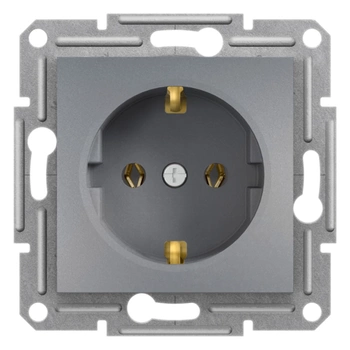 Gniazdo pojedyncze SCHUKO stal Asfora EPH2900162 Schneider