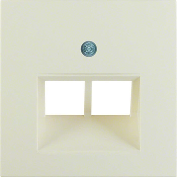 Plakietka gniazda UAE podwójna  krem B.Kwadrat/S.1 5314098982 HAGER