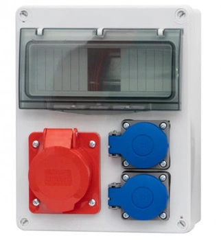 Rozdzielnia budowlana R-240 8-modu gniazda 32A 5p 2x230V F-elektro F3.0076