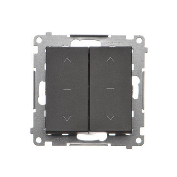 Łącznik żaluzjowy podwójny trójpozycyjny 1-0-2 czarny mat Simon 55 TZW2.01/149 Kontakt-Simon