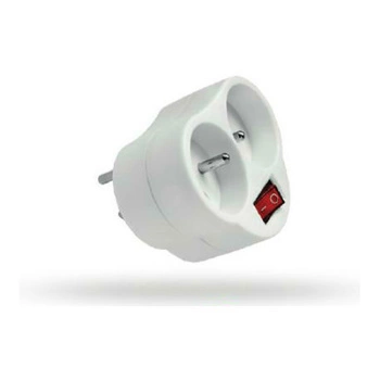 Rozgałęźnik wtyczkowy z wyłącznikiem 2-gniazdo z uziemieniem biały Elgotech RC-20W