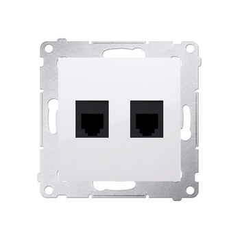 Gniazdo telefoniczne podwójne RJ12 białe Simon 54 DT2.01/11 Kontakt-Simon