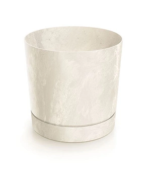 Doniczka z podstawkiem kremowa BETON EFFECT DPOP130E-CY700
