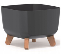 Doniczka na nóżkach antracytowa Gracia Square DGQL300-S433