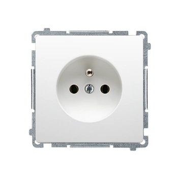 Gniazdo pojedyncze z uziemieniem białe Basic BMGZ1Z.01/11 Kontakt-Simon