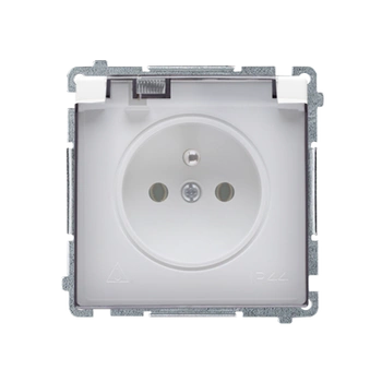 Gniazdo pojedyncze z uziemieniem białe IP44 Basic BMGZ1B.01/11A Kontakt-Simon