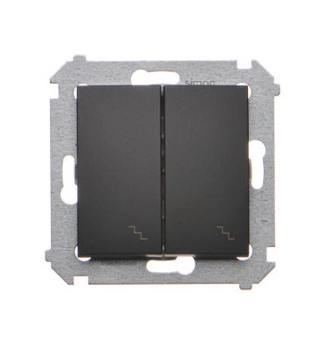 Wyłącznik schodowy podwójny czarny mat Simon 54 DW6/2.01/49 Kontakt-Simon