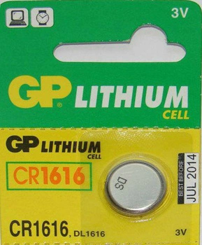 Bateria pastyklowa litowa CR1616 GP-Battery 1opk =5szt. baterii