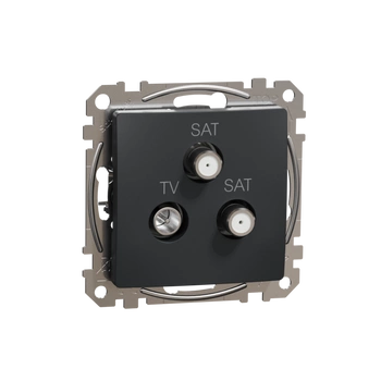 Gniazdo antenowe końcowe TV-SAT-SAT czarny antracyt Sedna Design & Elements SDD114481S Schneider