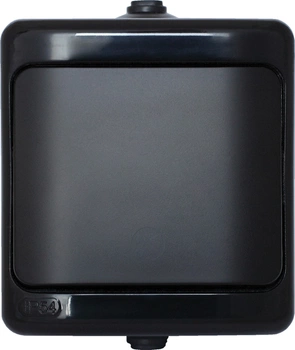 Łącznik pojedynczy natynkowy hermetyczny czarny IP54 BRYZA 180901