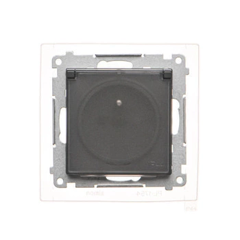 Gniazdo pojedyncze z uziemieniem IP44 czarny mat Simon 55 TGZ1BCZ.01/149A Kontakt-Simon