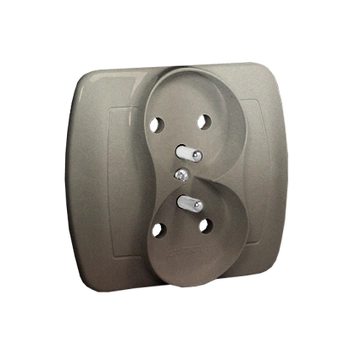 Gniazdo podwójne z uziemieniem satyna AKORD AGZ2/29 Kontakt-Simon