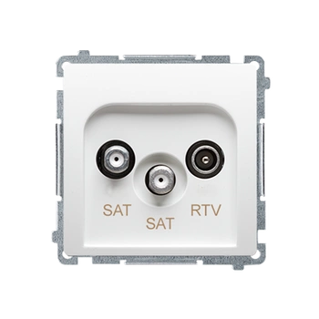 Gniazdo antenowe końcowe RTV-SAT-SAT biały Basic BMZAR+SAT3.1-P2.01/11 Kontakt-Simon