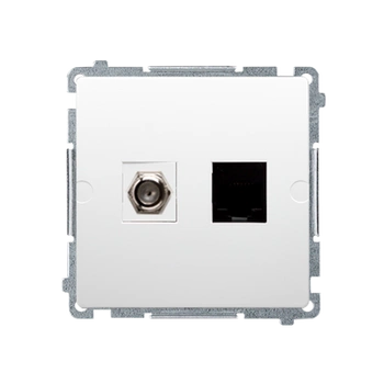 Gniazdo antenowe typu F + RJ45 białe Basic BMAFRJ45.01/11 Kontakt-Simon