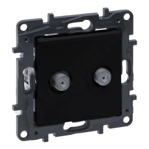 Gniazdo antenowe podwójne typ F czarny mat SIMON 10 CASF2.01/49 Kontakt-Simon