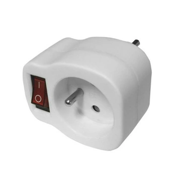 Rozgałęźnik wtyczkowy z uziemieniem i wyłącznikiem 1-gniazdo biały Elgotech RC-10W
