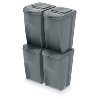 Zestaw Koszy do segregacji odpadów 4 x 35l szare SORTI BOX Keden IKWB35S4-405U