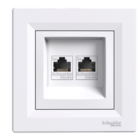Gniazdo  komputerowe podwójne RJ45 białe Asfora EPH4400121 Schneider