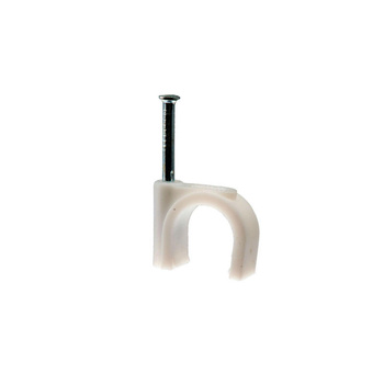 Uchwyt kablowy okrągły fi 14mm biały 25 szt PAWBOL H.7017A -25