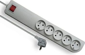 Przedłużacz przeciwprzepięciowy 5-gniazd z/u 3m szary Elgotech PSF3-503
