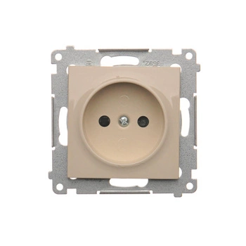 Gniazdo pojedyncze b/u z przesłonami SIMON 54 Kremowy