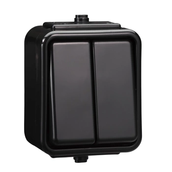 Łącznik świecznikowy natynkowy hermetyczny czarny IP44 Cedar WNT500C05 