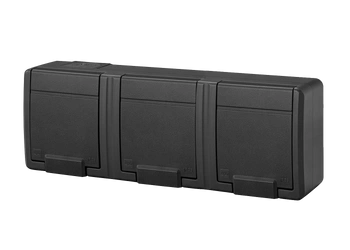 Gniazdo potrójne natynkowe hermetyczne IP55 antracyt Aquant 2K 5043-17