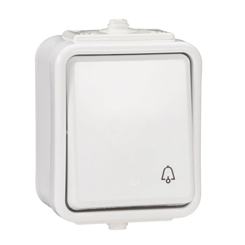 Przycisk dzwonek natynkowy hermetyczny biały IP44 Cedar WNT101C01