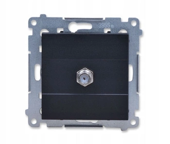 Gniazdo antenowe pojedyncze typu F czarny mat Simon 55 TASF1.01/149 Kontakt-Simon