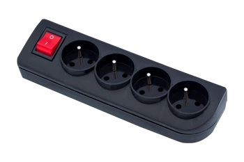 Rozgałęźnik do przedłużacza z wyłacznikiem 4-gniazda z uziemieniem czarny Elgotech GN-40W-2