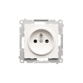 Gniazdo pojedyncze z uziemieniem biały mat Simon 55 TGZ1CZ.01/111 Kontakt-Simon